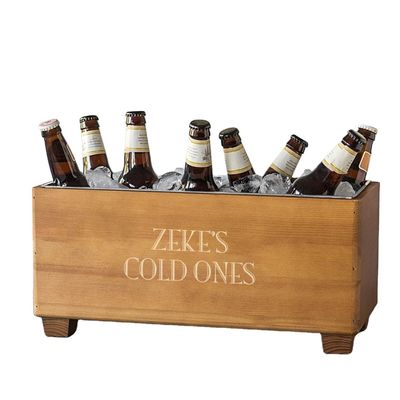Customized Logo Champagner Kühlbehälter für Jahrestag Holz Geschenk Personalisiertes Design