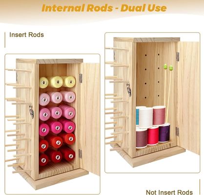 360° drehbarer Holzfadenhalter Idealer Speicher für DIY-Spulen