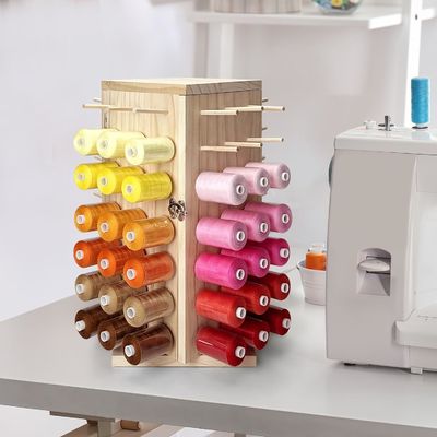 360° drehbarer Holzfadenhalter Idealer Speicher für DIY-Spulen