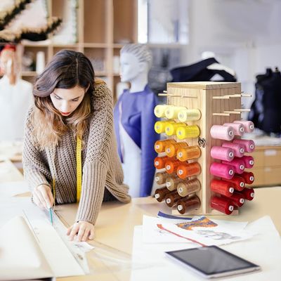 360° drehbarer Holzfadenhalter Idealer Speicher für DIY-Spulen