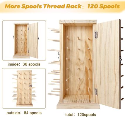 360° drehbarer Holzfadenhalter Idealer Speicher für DIY-Spulen