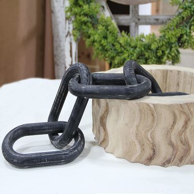 Handgefertigte Mango Holz Kette Link Dekor für Volkskunst Stil Heimdekoration