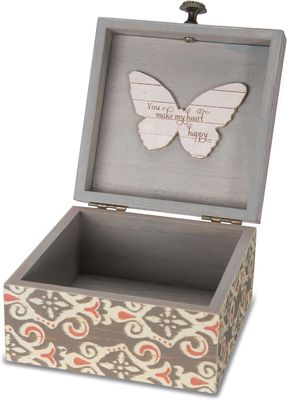 Personalisiertes Logo Akzeptabel Umweltschutz Einfache Spirituosen-Muster Schmetterlingsschmuckbox