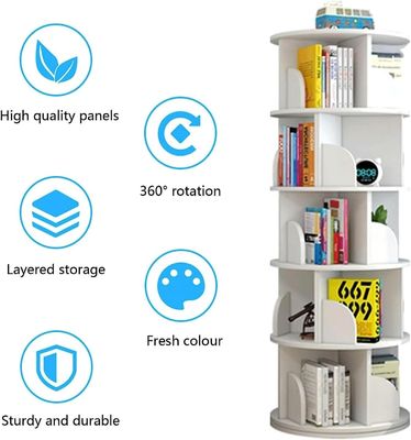 Farbenfrohe 360-Grad-Rotations-Buchregal für Kinderbuchlager