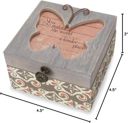 Personalisiertes Logo Akzeptabel Umweltschutz Einfache Spirituosen-Muster Schmetterlingsschmuckbox