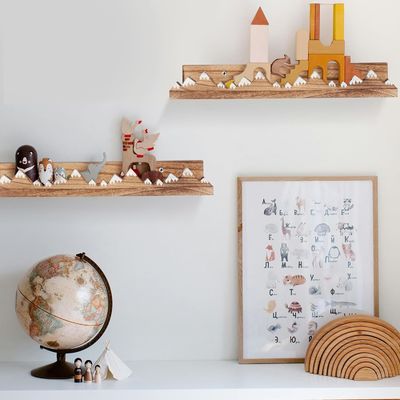 Custom Logo Wand montiert rustikal 3 Stück Schnee Berg Schwimmbettregale für Kinderzimmer