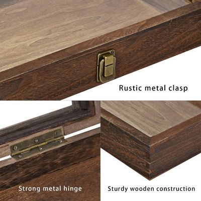 Rechteckige Holzschmuckschachtel mit LED für benutzerdefinierte Naturholzschmuckhalter