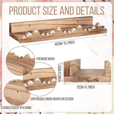 Custom Logo Wand montiert rustikal 3 Stück Schnee Berg Schwimmbettregale für Kinderzimmer