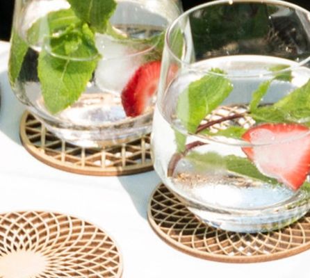 202407 Set 6 Holz-Straßenbahnen Doppelstufige Hochzeits-Straßenbahnen Stehende Art