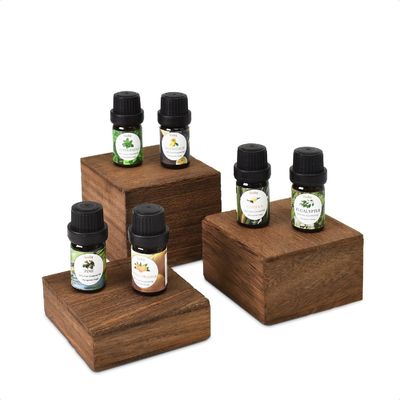 3 unterschiedliche Höhenständer Holz-Display-Riser Set Custom Logo Lackierung Druck Handhabung