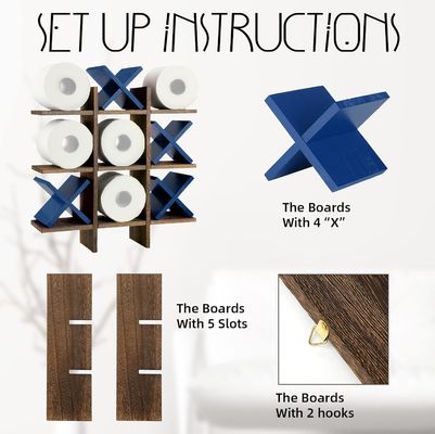 Holz-Bad-Roll-Halter hinter Türen/an Wänden Custom Logo Toilettenpapier-Halter Stand