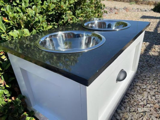 Kleine Haustiere Tiere Fütterungsstation Alter Haustier 2 Schüssel Hochgehobener Hundefutter mit Schubladen