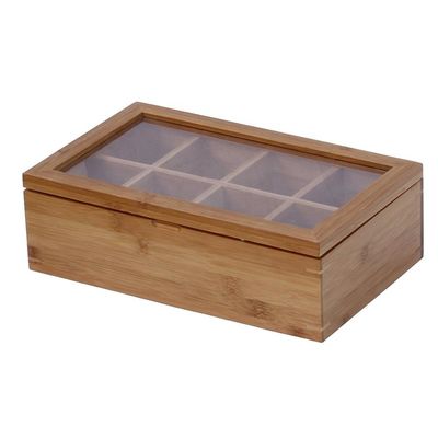 Geschenkhandwerk Industrie kundenspezifisches Logo akzeptable Holztee-Box mit Glasdeckel