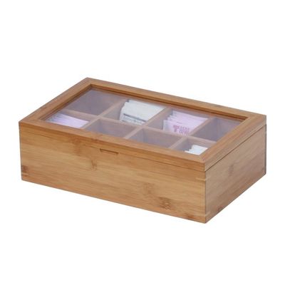 Geschenkhandwerk Industrie kundenspezifisches Logo akzeptable Holztee-Box mit Glasdeckel