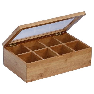 Geschenkhandwerk Industrie kundenspezifisches Logo akzeptable Holztee-Box mit Glasdeckel
