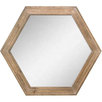 Rustikales Bauernhaus Wohnzimmer Dekor Holz Wand Hängende Spiegel in Plain Colo
