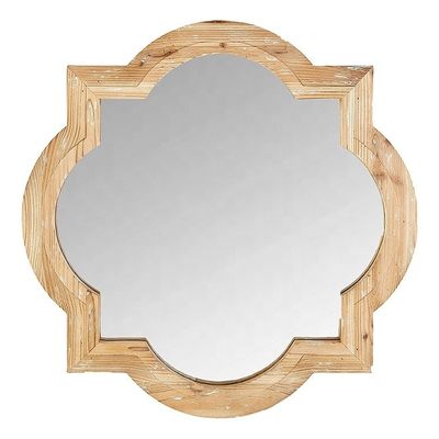 Rustikales Bauernhaus Wohnzimmer Dekor Holz Wand Hängende Spiegel in Plain Colo