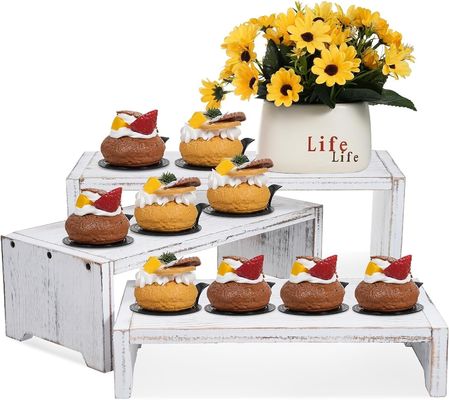 Wohnkultur und Geschenke Funktionales Design 3-Schicht Holz Messing Cupcake Dessert Display Riser