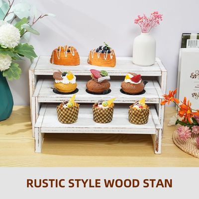 Wohnkultur und Geschenke Funktionales Design 3-Schicht Holz Messing Cupcake Dessert Display Riser