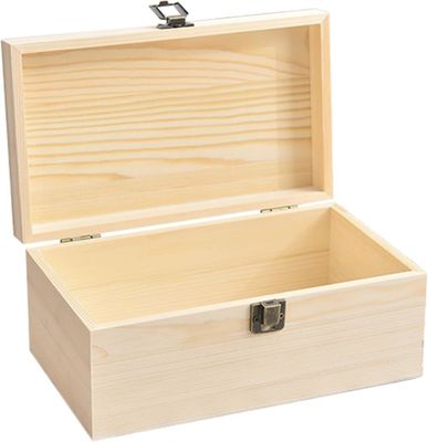 10.6 x 8 x 5.7 Zoll Holzfach mit Scharnierdeckel