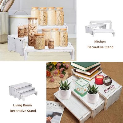 Wohnkultur und Geschenke Funktionales Design 3-Schicht Holz Messing Cupcake Dessert Display Riser