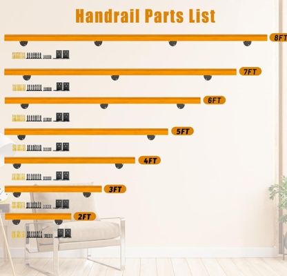 Innen Treppen Sicherheit Gleitfest Geländer 3 Fuß Kiefer Handgriffe auf Wunsch Komplett-Kit