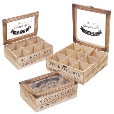 Einfache Luxus-Box Naturholz Acryl Geschenk Holz offenes Geschenk Kiste Lagerkiste mit Deckel
