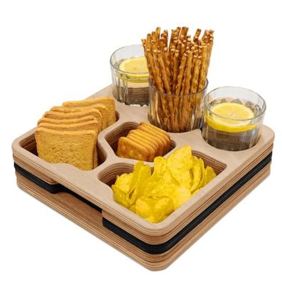 Multifunktionales Servierfach für Snacks und Getränke Platzsparende Couchbar Snackbox