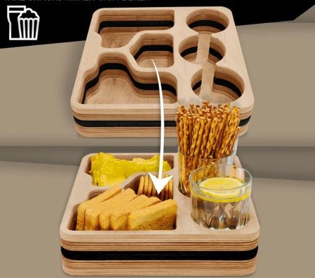 Multifunktionales Servierfach für Snacks und Getränke Platzsparende Couchbar Snackbox