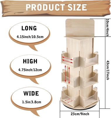Wohnzimmermöbel 3 Stufe 4 Seitige drehbare Holz-Display-Stand mit 360-Rotation