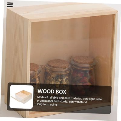 Holzkiste Schreibtischzubehör Gehäuse Dekorativ Holz Schatz Klares Deckel Kleines Display