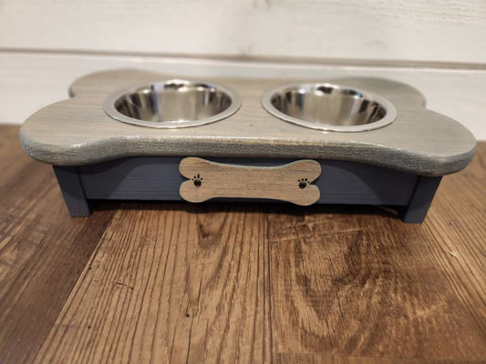 202406 Personalisierter Name Tag Kleines Holz-Hundefütterungsgerät für Haustier-Dinner