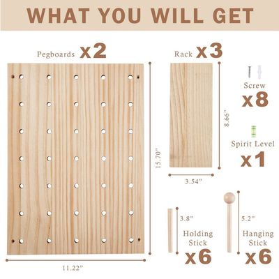 Wohnzimmermöbel Aufbewahrung Holz-Display-Panel-Kits 2 Stück Pegboard Display Stand