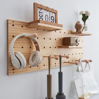 Wohnzimmermöbel Aufbewahrung Holz-Display-Panel-Kits 2 Stück Pegboard Display Stand