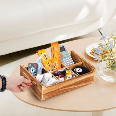 6 Kompartiment TIMBER Holz-Tee-Tasche Kiste für Geschenk-Packung und Zucker-Packung Organisator
