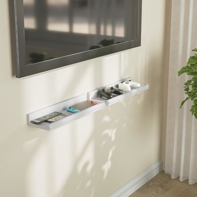 Holzperlen und Lippen-Design Schwebende Regale Set von 2 modernen Weiß für Multifunktion