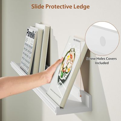 Holzperlen und Lippen-Design Schwebende Regale Set von 2 modernen Weiß für Multifunktion