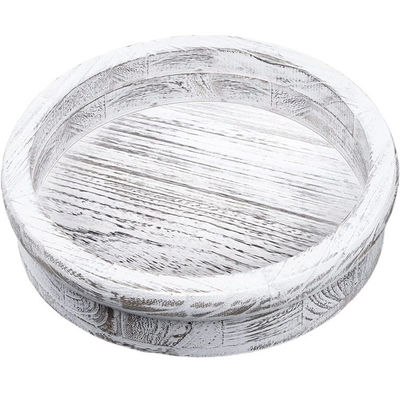 Anpassbares rundes 13 Zoll Holztrey mit verzweifeltem Finish und faulem Susan-Turntable