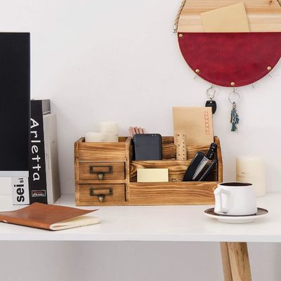 Handgefertigter Tischorganisierer für Holz-Schreibtisch-Süßigkeiten Papierbecherhalter