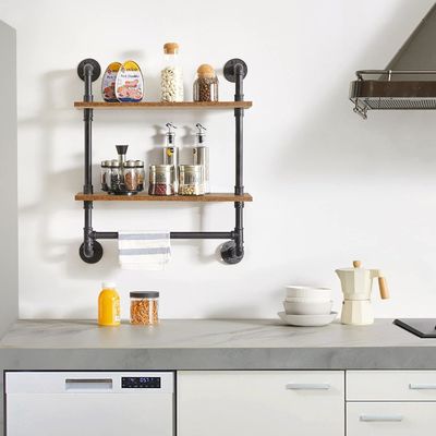 Home Appliance Wandbildschirm Bücherregal Industrie Rohrregal für Küche Büro-Speicher