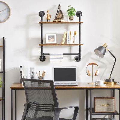 Home Appliance Wandbildschirm Bücherregal Industrie Rohrregal für Küche Büro-Speicher