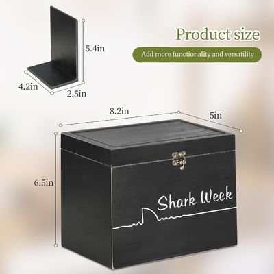 Shark Week Tamponspeicher mit Tablettdeckel Holz geschnitzter weiblicher Produktorganisator