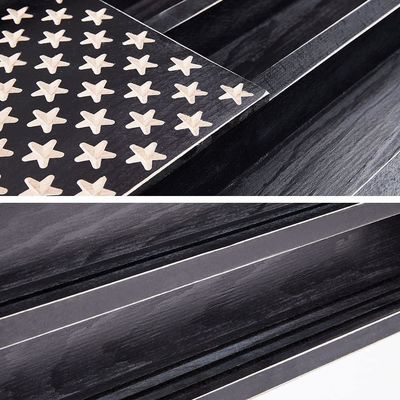 Regierung Militärische Herausforderung Münzregal mit Holz amerikanische Flagge Wanddekoration