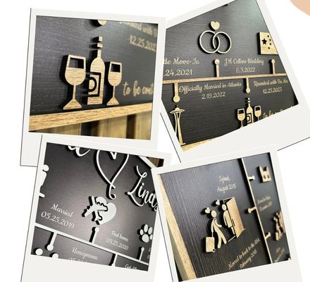 Holz Wanddekoration persönliche Liebesgeschichte Zeitleiste Dekoration auf Wunsch