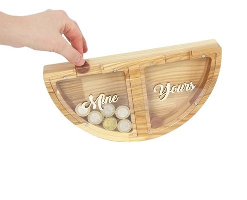 Personalisierte Holzschweinchenbank MINE YOURS Design Sparen Sie Geld auf eine lustige und kreative Weise