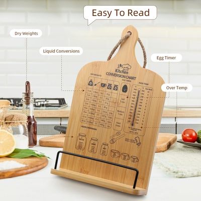 Einstufiger Kochbuchständer mit Umrechnungsdiagramm wesentlicher Haushaltsgegenstand