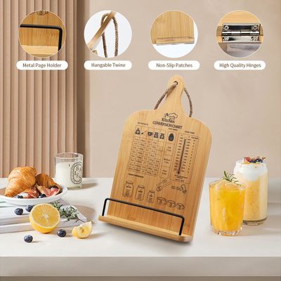 Einstufiger Kochbuchständer mit Umrechnungsdiagramm wesentlicher Haushaltsgegenstand