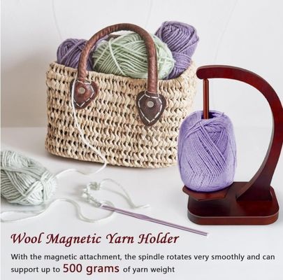 Magnetische Metallwirbelmechanik Holzgarnspinner zum Stricken und Häkeln
