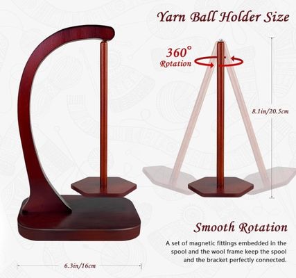 Magnetische Metallwirbelmechanik Holzgarnspinner zum Stricken und Häkeln