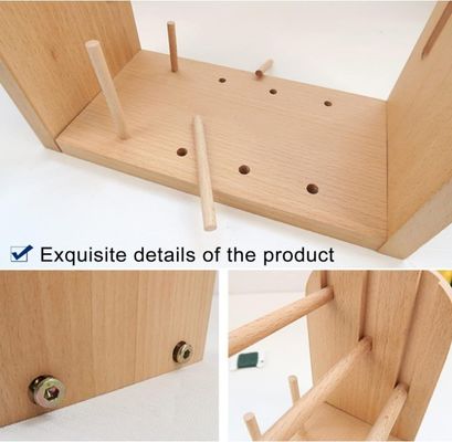 202406 Holzgarn-Spulenhalter-Gitter-Spulen-Speicherregal Spinnkugel-Windemacher Kompakt